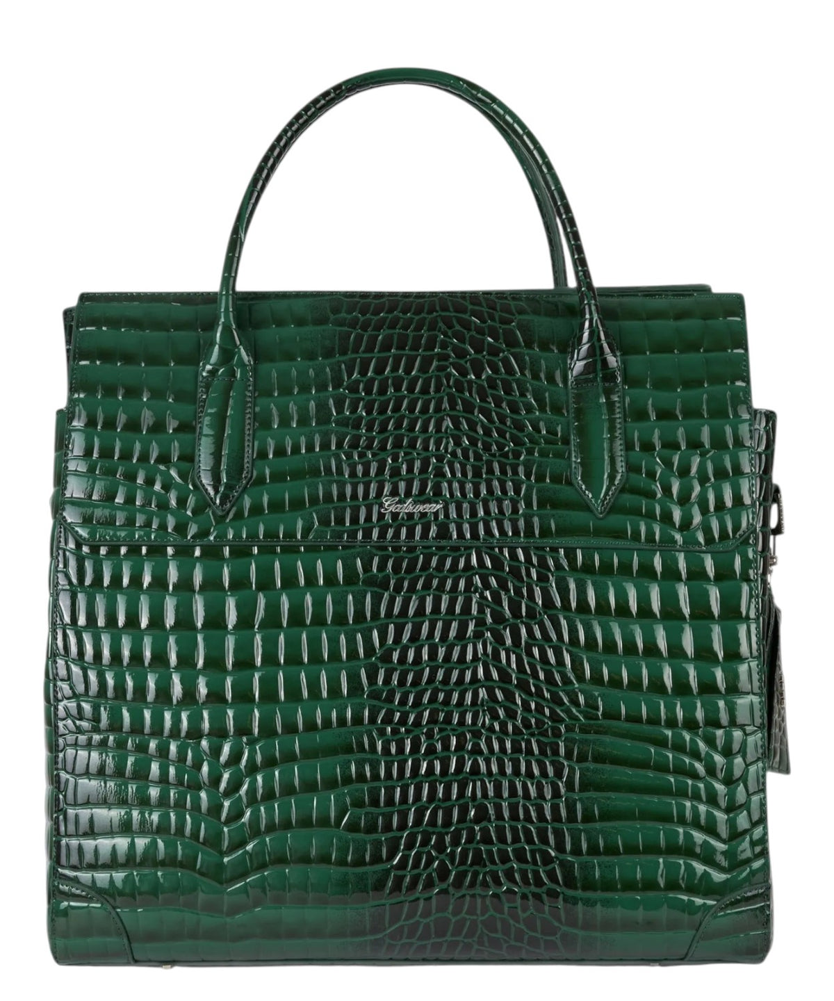 GCDS Grand sac pour homme vert effet croco avec écusson logo