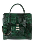 GCDS Grand sac pour homme vert effet croco avec écusson logo