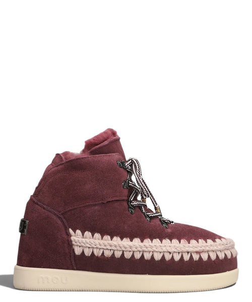 Mou New Inner Wedge Hiking Lace-Up en peau lainée