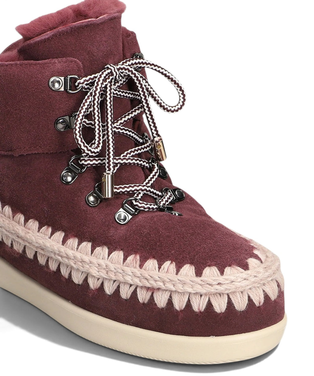 Mou New Inner Wedge Hiking Lace-Up en peau lainée