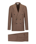 Costume Homme croisé à rayures tennis en pure laine stretch