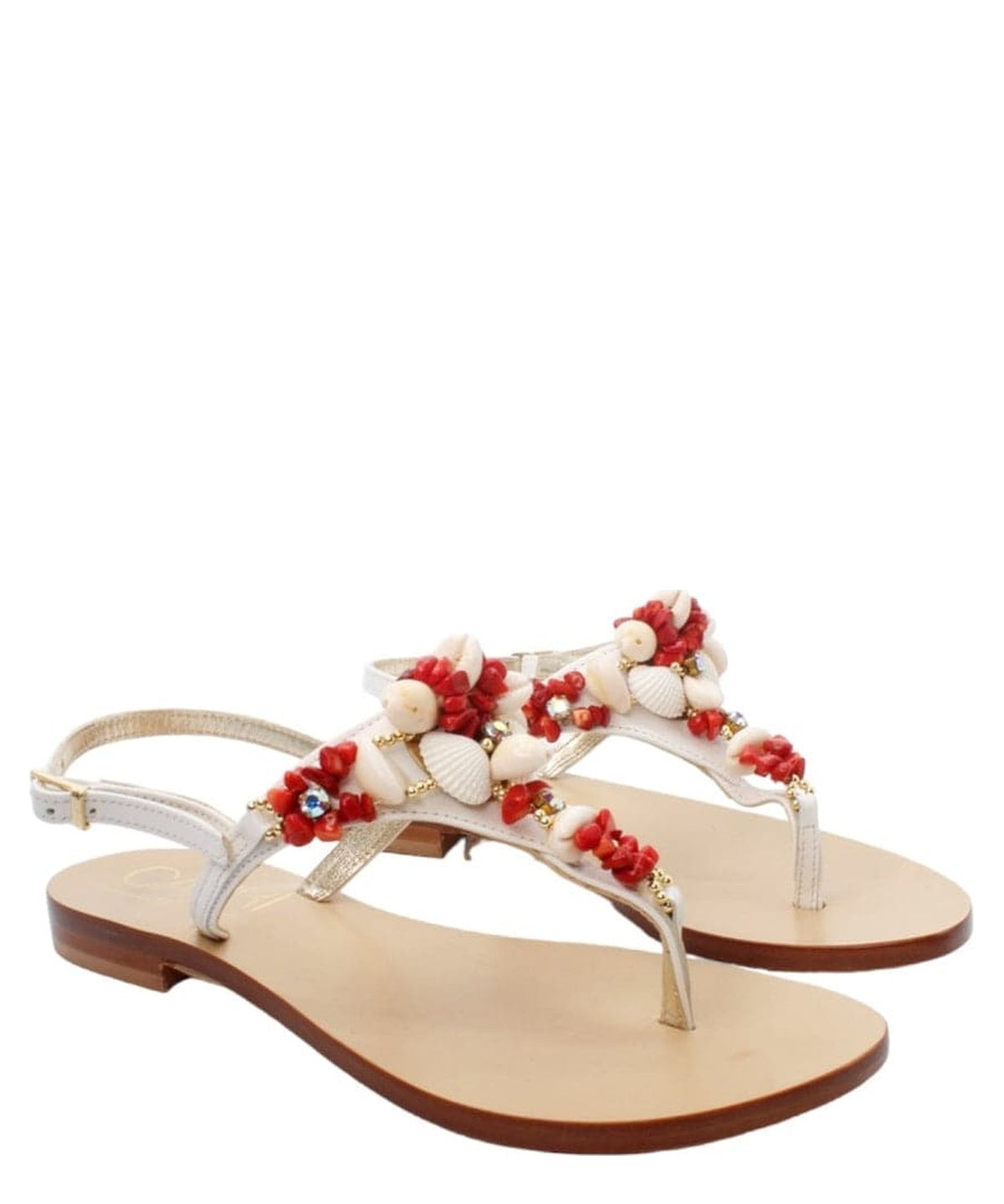 Sandalo capri bianco e rosso 4