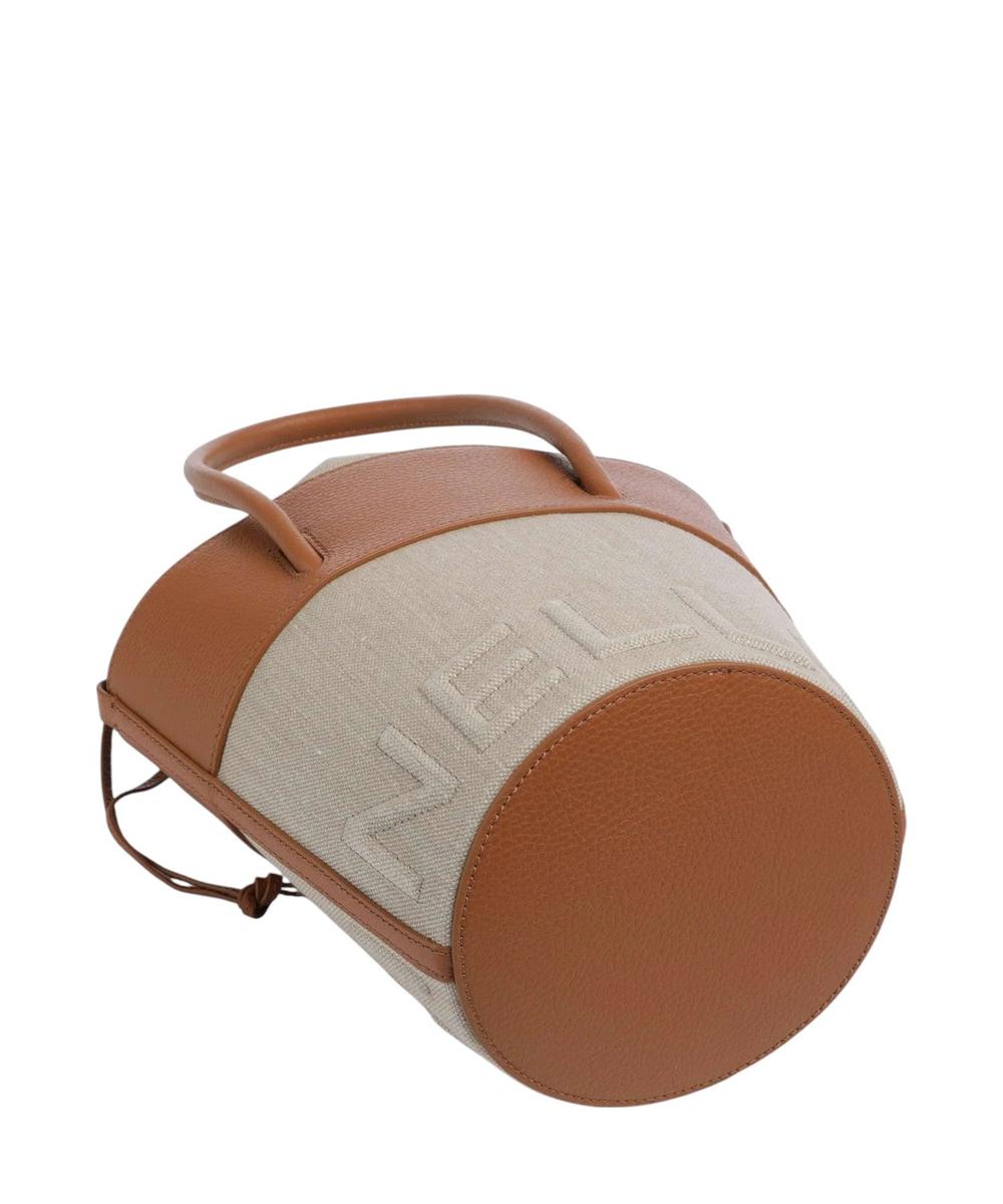 Myrtha Canvas Borsa a Secchiello in Tela con Rivestimenti in Pelle-Coccinelle-Borse a mano-Vittorio Citro Boutique