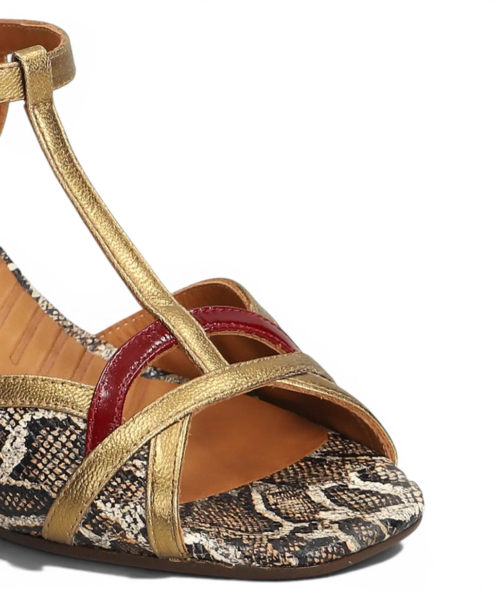 Sandales Chie Mihara en bronze avec imprimé python