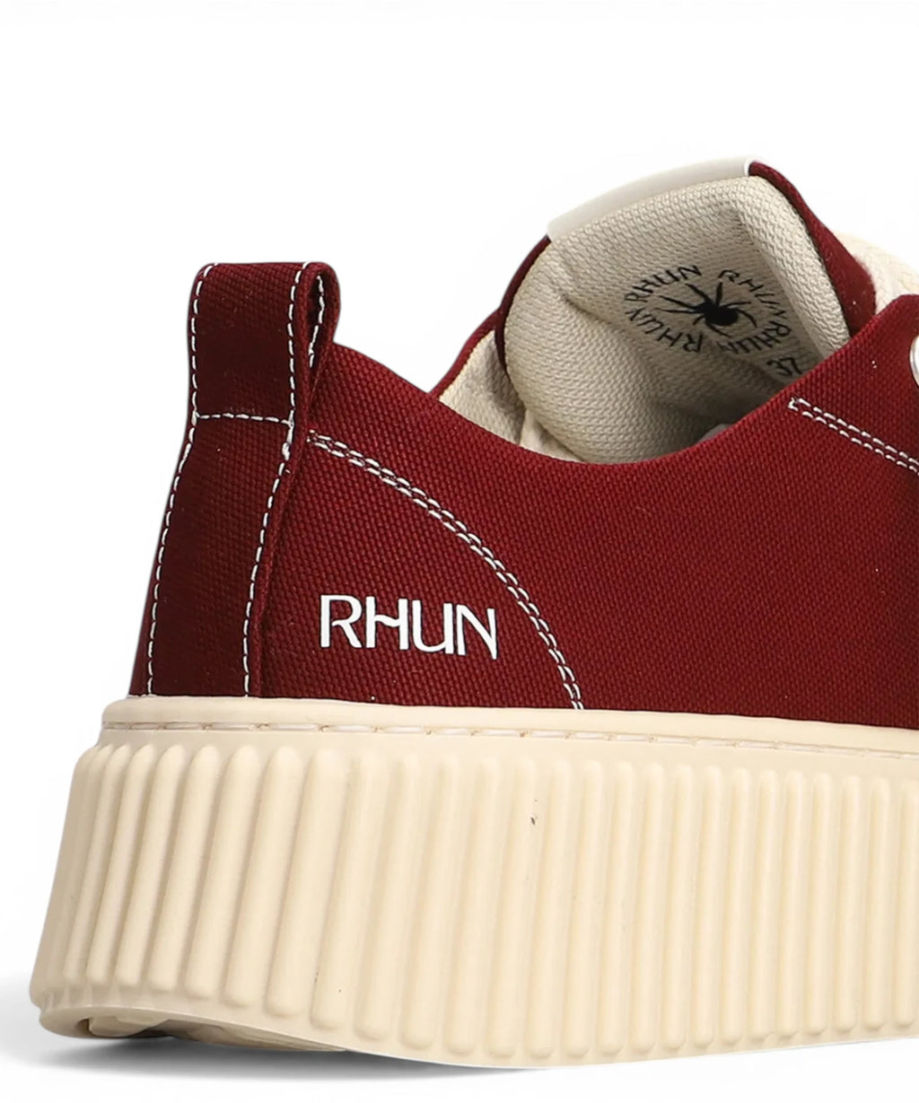 Baskets Rhun 2020 Toile Bourgogne avec Semelle Volumineuse