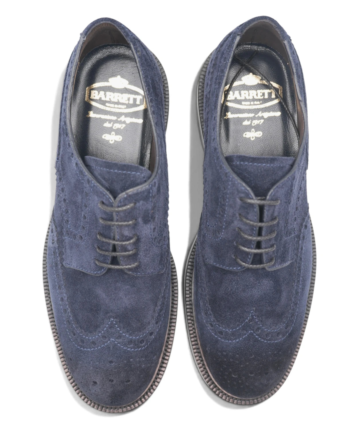 Stringata Brogue Uomo in Camoscio Baltic Blue