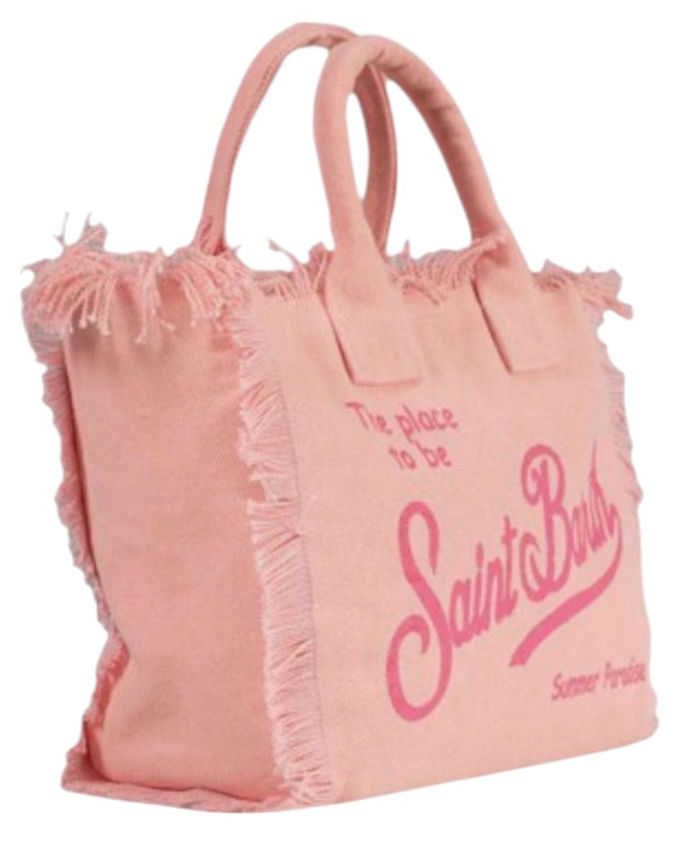Borsa a Spalla Vanity in Canvas Rosa con Frange-Mc2 Saint Barth-Borse a mano-Vittorio Citro Boutique