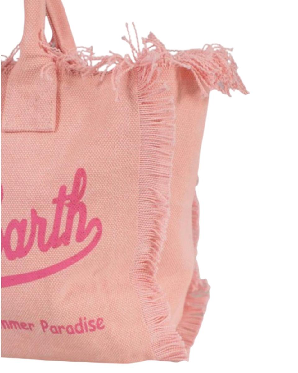 Borsa a Spalla Vanity in Canvas Rosa con Frange-Mc2 Saint Barth-Borse a mano-Vittorio Citro Boutique