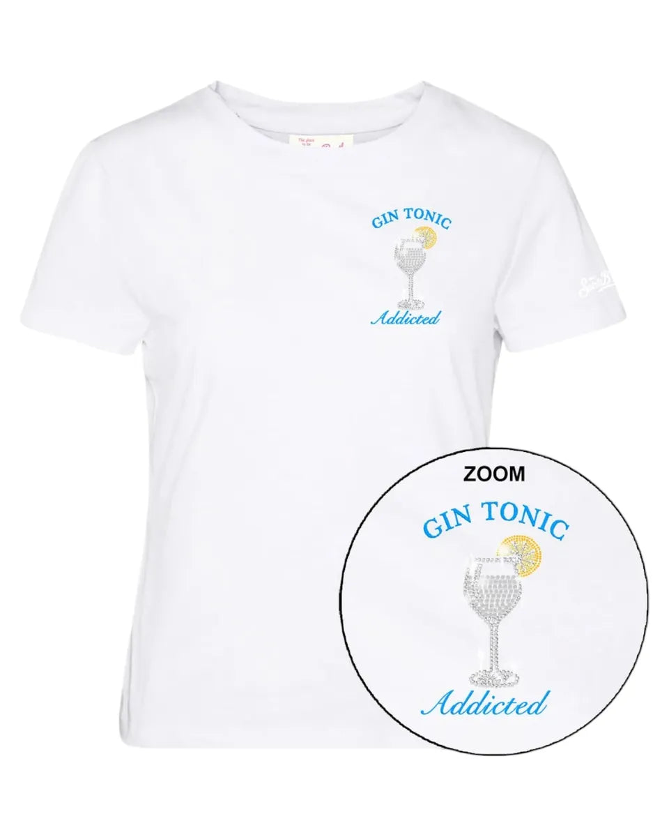 T-shirt con Ricamo “Gin Tonic Addicted”-Mc2 Saint Barth-T-shirt-Vittorio Citro Boutique