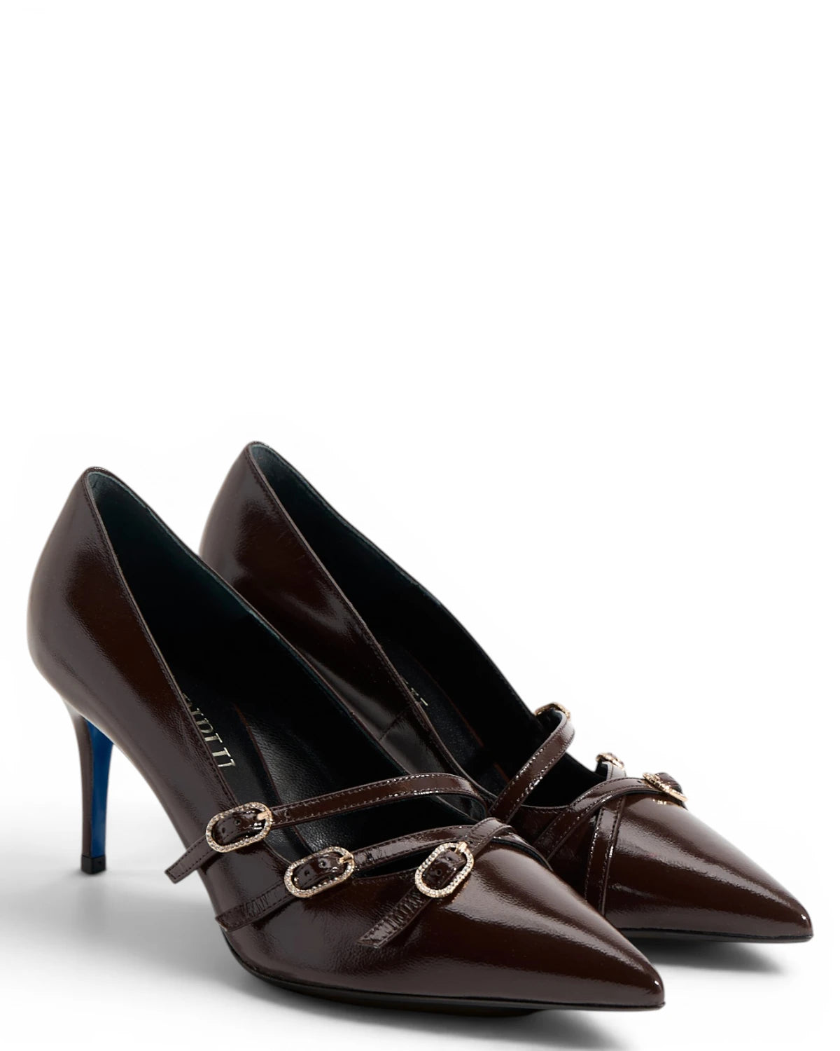 Escarpins en cuir Marrone Lucida