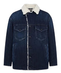 Veste Dondup en denim rigide avec imitation peau lainée écologique