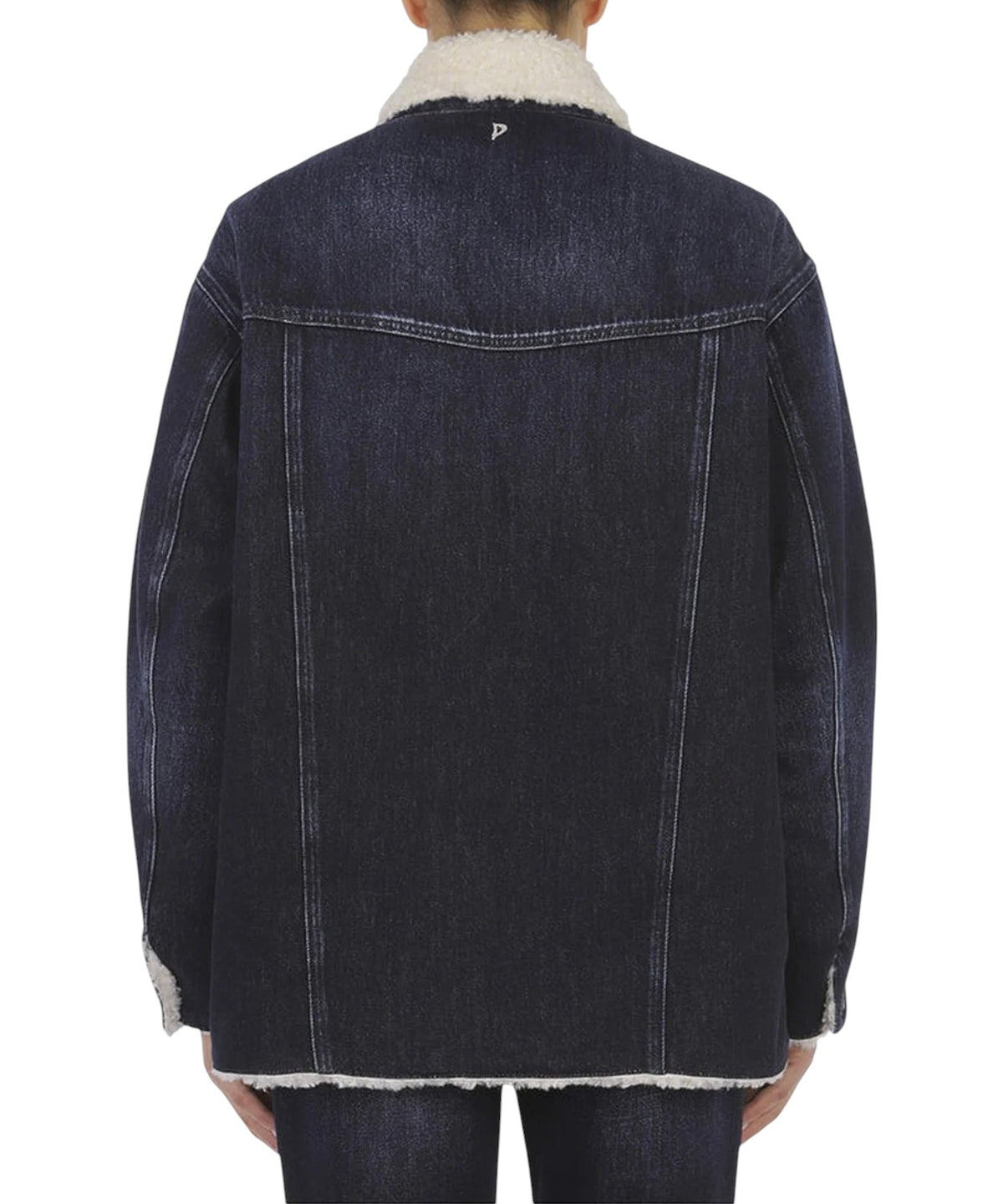 Veste Dondup en denim rigide avec imitation peau lainée écologique
