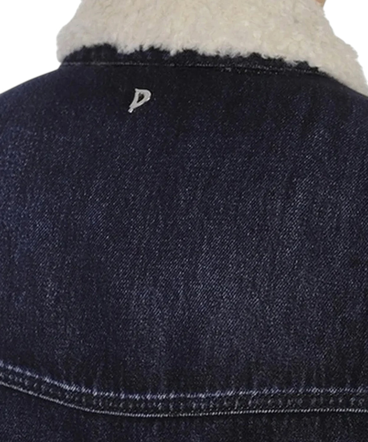 Veste Dondup en denim rigide avec imitation peau lainée écologique