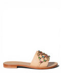 Mule en cuir suédé avec application bijou