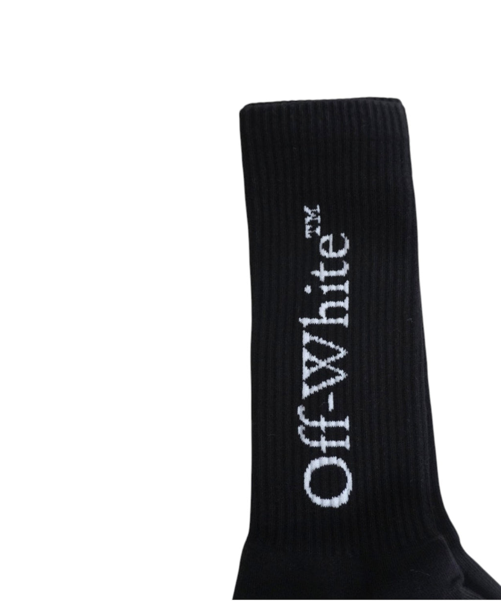 Chaussettes Off White mi-mollet en coton avec logo jacquard