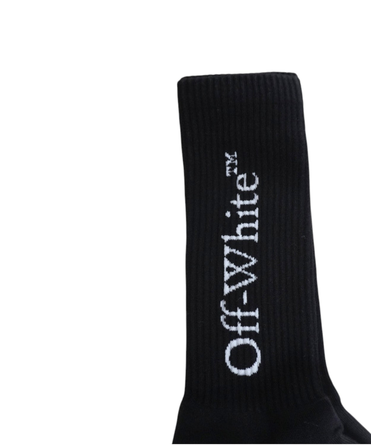 Chaussettes Off White mi-mollet en coton avec logo jacquard