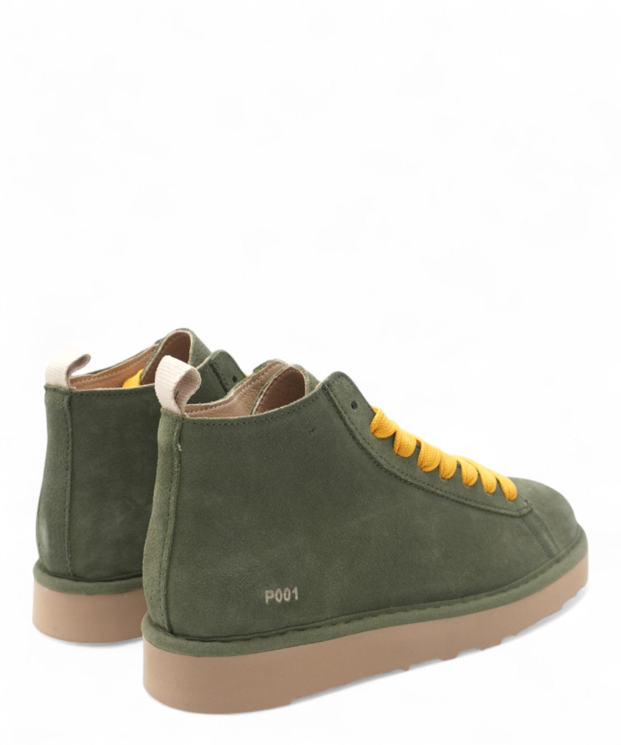 Polacchino P001 in Camoscio con Lacci Gialli-PANCHIC-Scarpe-Vittorio Citro Boutique