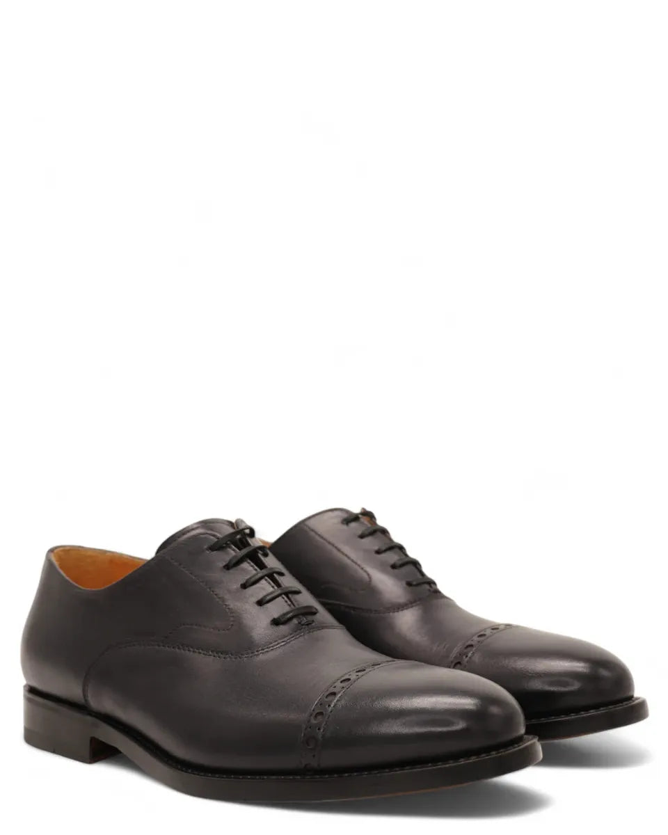 Scarpe Stringate in Pelle Crust Blu-Graziano Salvatelli-Stringate-Vittorio Citro Boutique