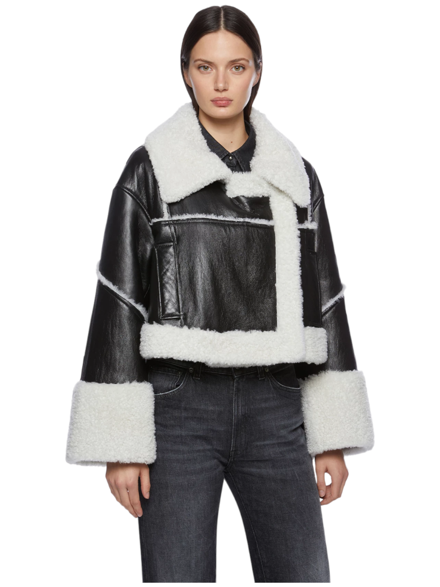 Giubbino cropped in shearling-Dondup-Pellicce e shearling-Vittorio Citro Boutique