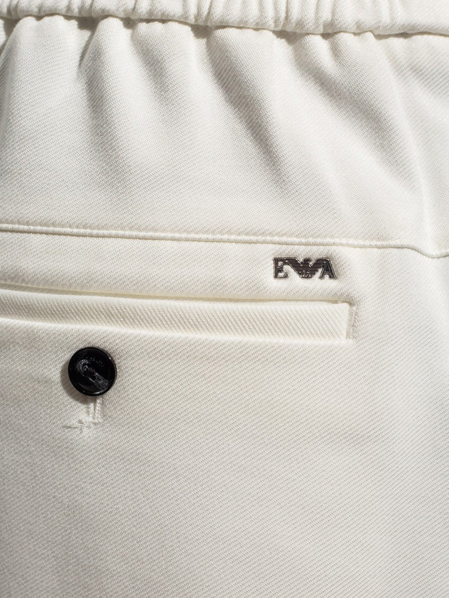 Pantaloncini Sportivi Bianchi con Logo-Emporio Armani-Shorts-Vittorio Citro Boutique