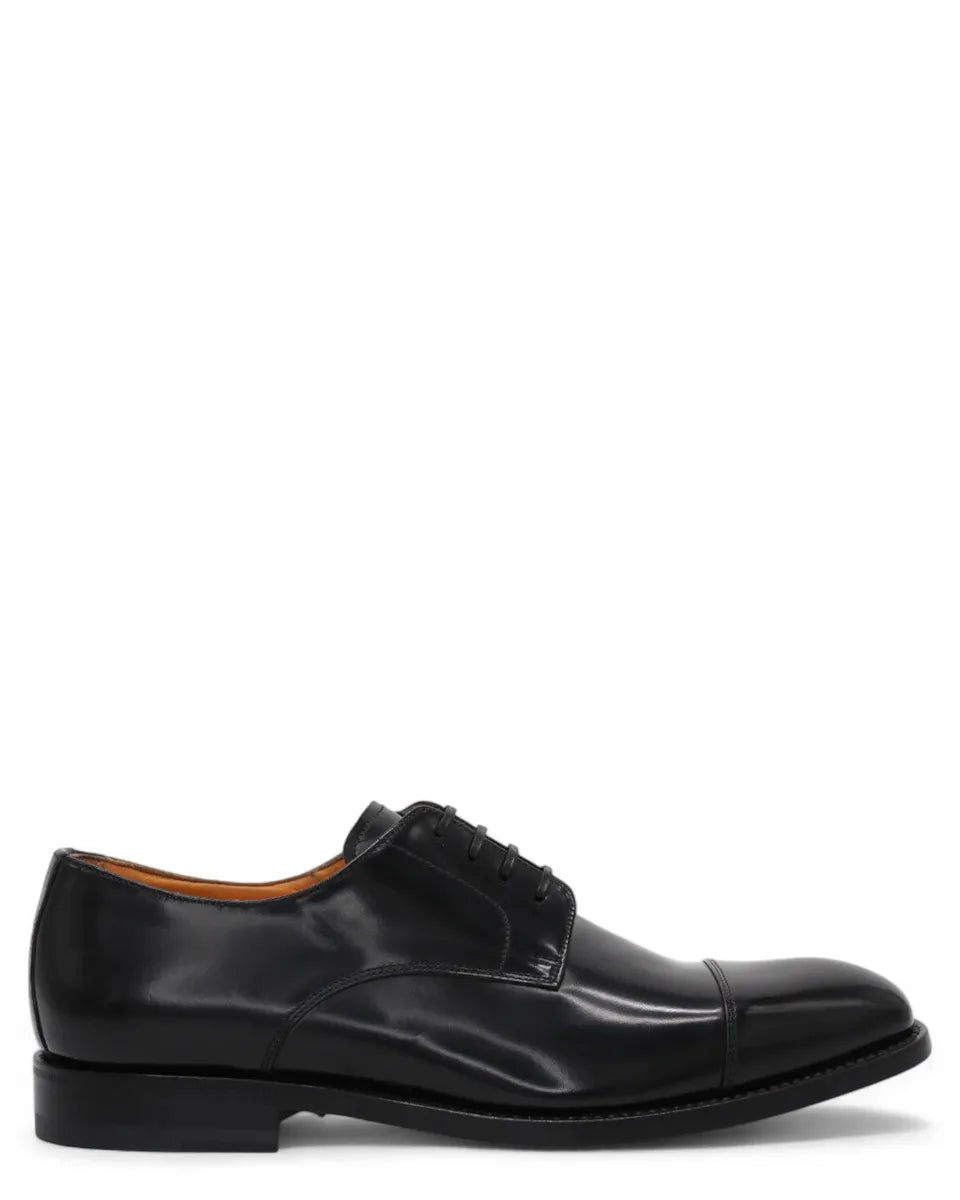 Scarpe Derby in Pelle Antik Nero-Graziano Salvatelli-Stringate-Vittorio Citro Boutique