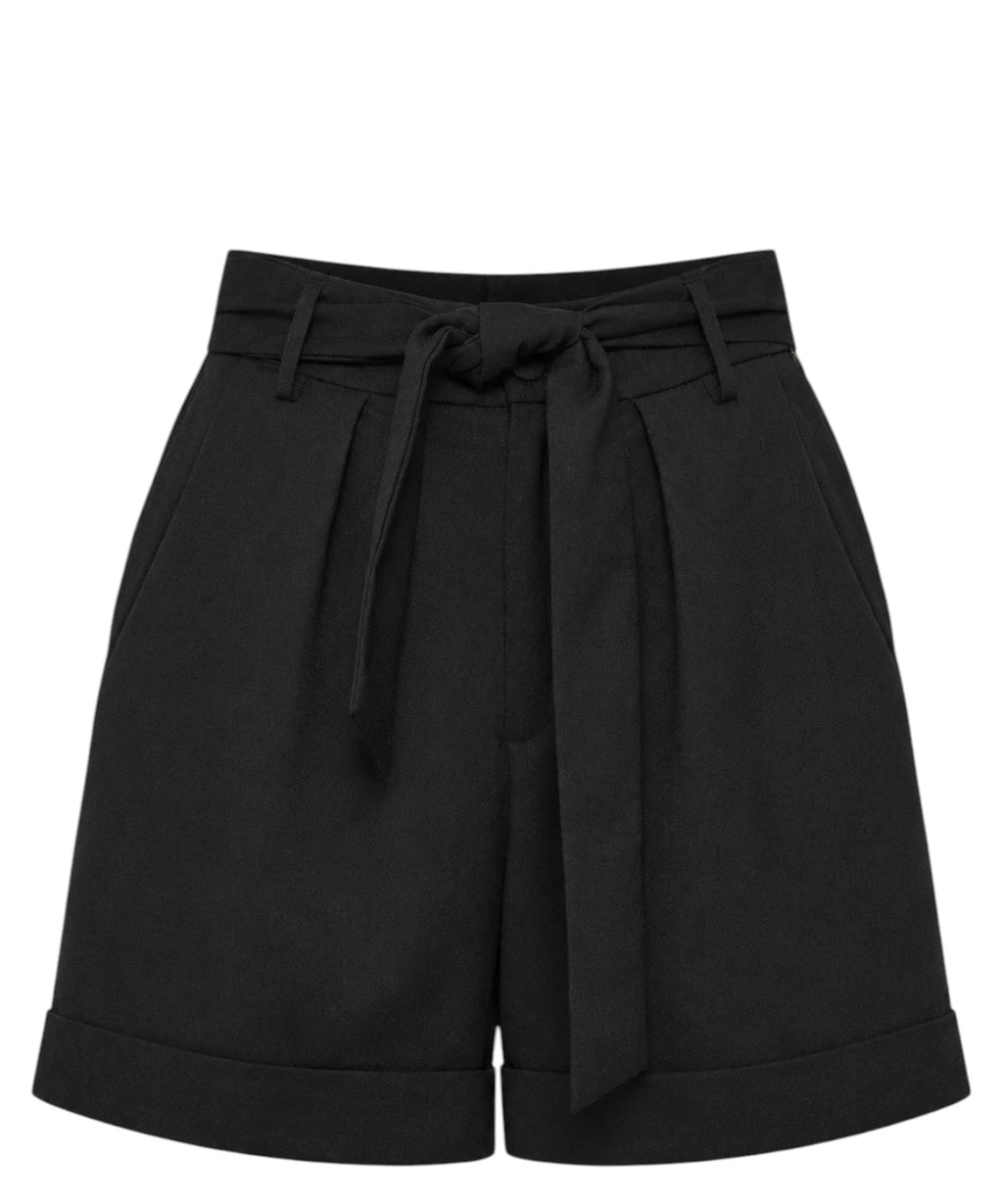 Short taille haute avec nœud