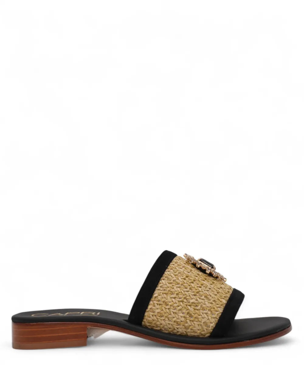 Pantofolina Caprese in Raffia Intrecciata-Capri Vittorio Citro-Ciabatte-Vittorio Citro Boutique