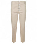 Pantaloni Nima loose in gabardina di cotone con bottoniera gioiello Dondup-Dondup-Pantaloni-Vittorio Citro Boutique
