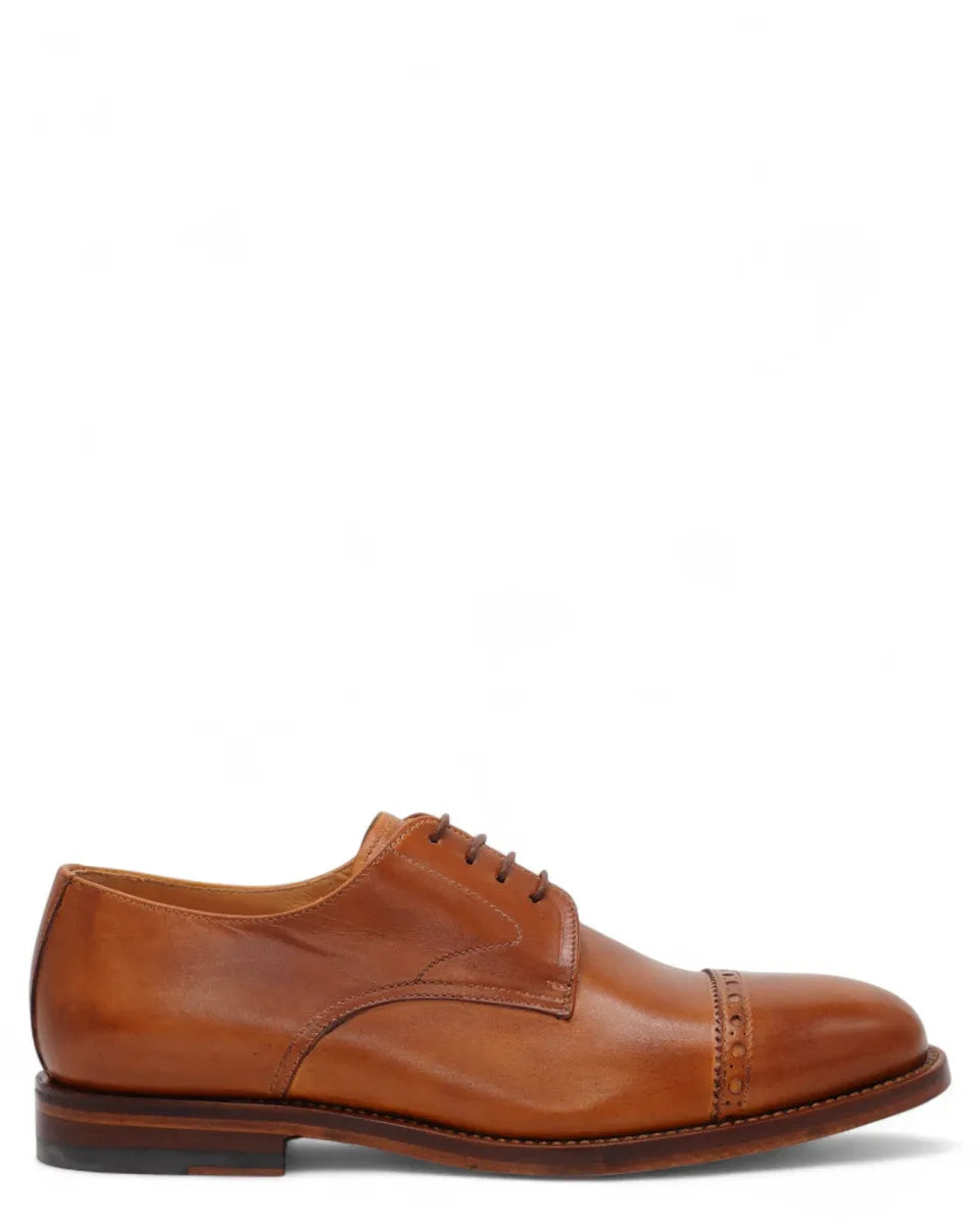 Scarpe in Crust Cuoio-Graziano Salvatelli-Stringate-Vittorio Citro Boutique