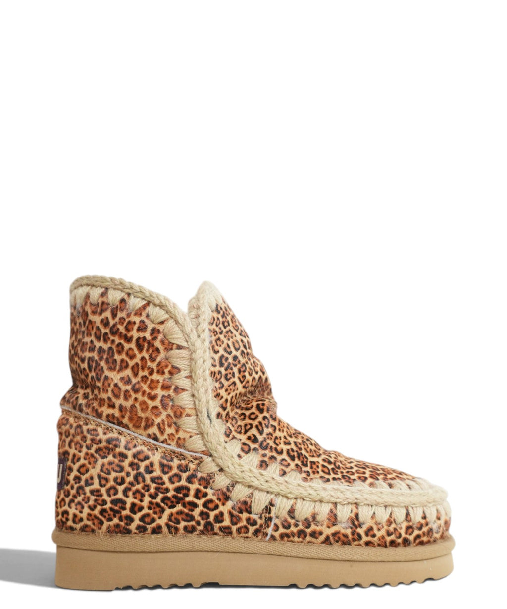 Bottines Mou à imprimé animalier avec finition shearling