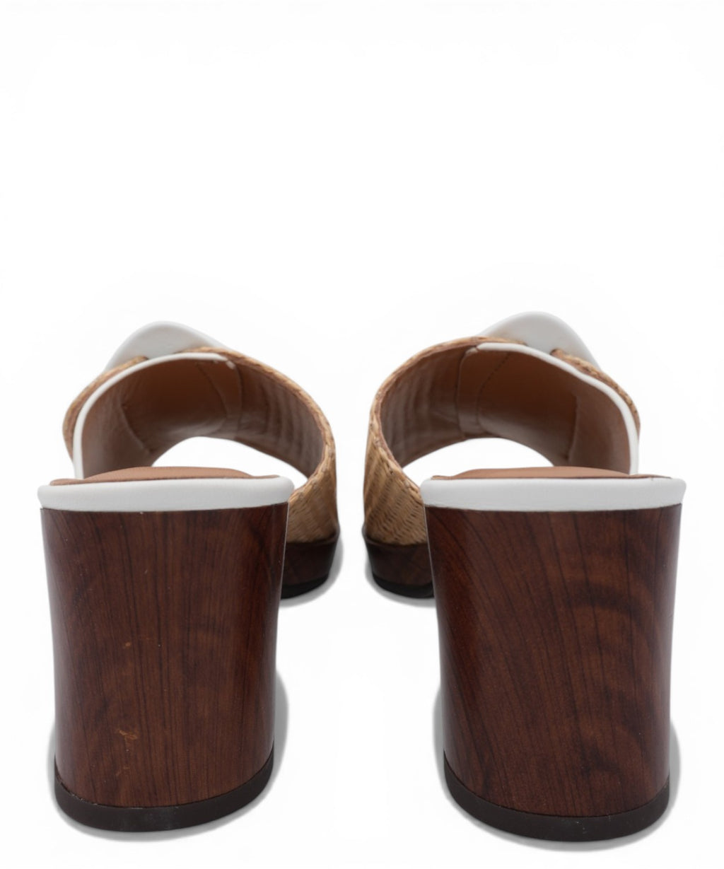 Mules femme talon bois Noa Harmon avec boucle tressée