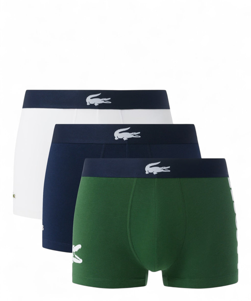 Lacoste Lot de 3 Boxers en Coton Élasthanne