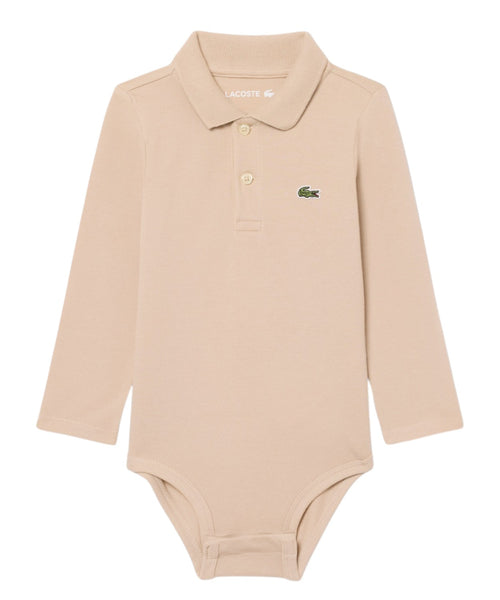 Body Lacoste Neonato in Cotone a Maniche Lunghe