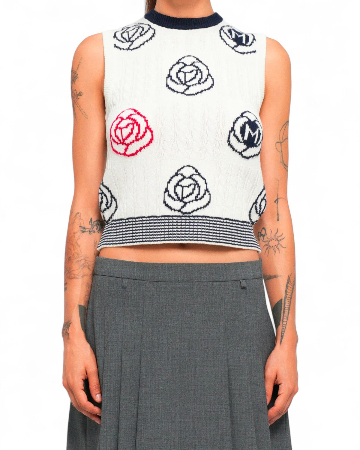 Smanicato Didimo in maglia di lana e cotone-Marella-Gilet-Vittorio Citro Boutique