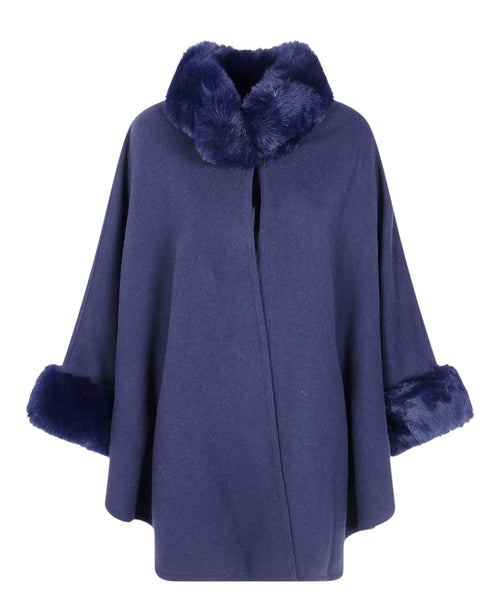 Poncho Cappotto Donna Twinset con Pelliccia