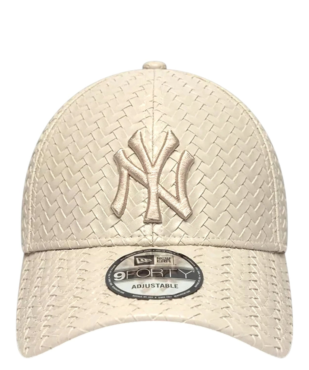 New Era 9FORTY New York Yankees beige en tissage PU