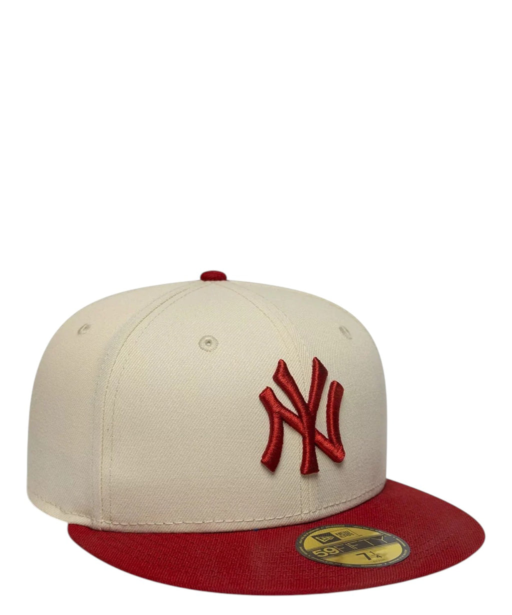 Casquette ajustée 59FIFTY crème et rouge des New York Yankees de New Era