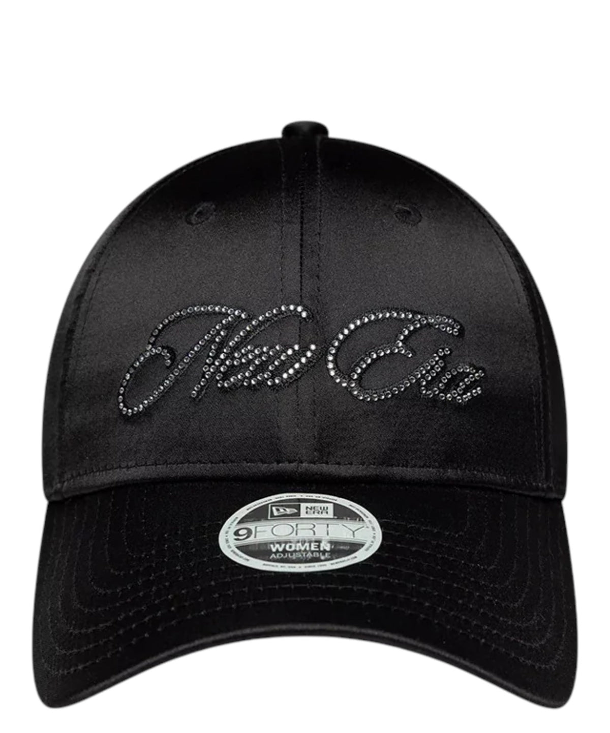 New Era 9FORTY Satin Gem noir pour femme avec strass