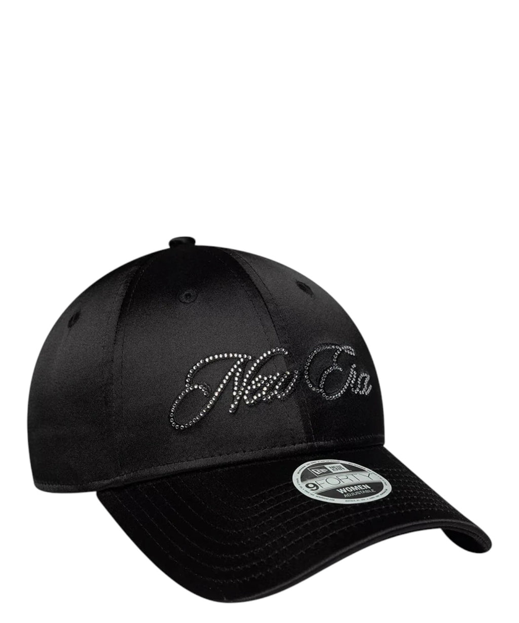 New Era 9FORTY Satin Gem noir pour femme avec strass
