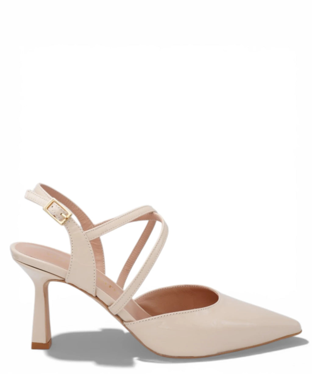 Escarpin Slingback Vernice Beige - Élégance et Confort