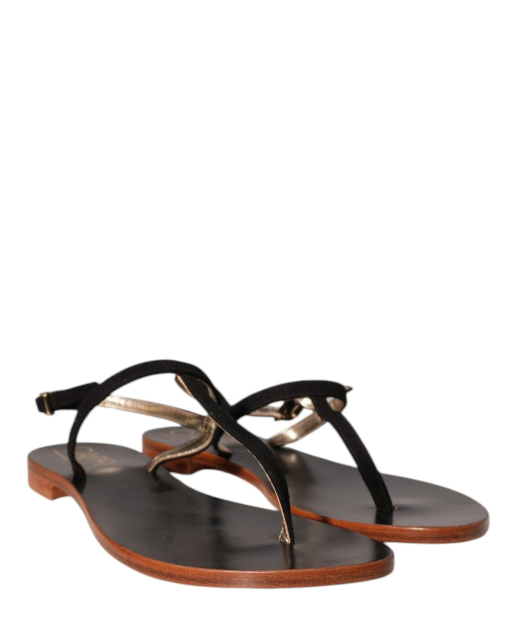 Vittorio Citro Capri Sandale Tongs en Cuir Velours