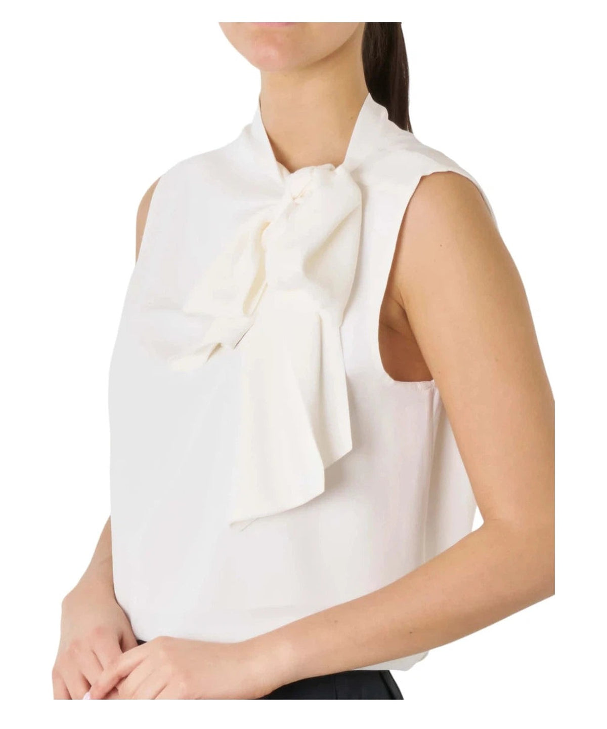 Top Divo con Fiocco in Crêpe Misto Seta-Top-Marella-Vittorio Citro Boutique