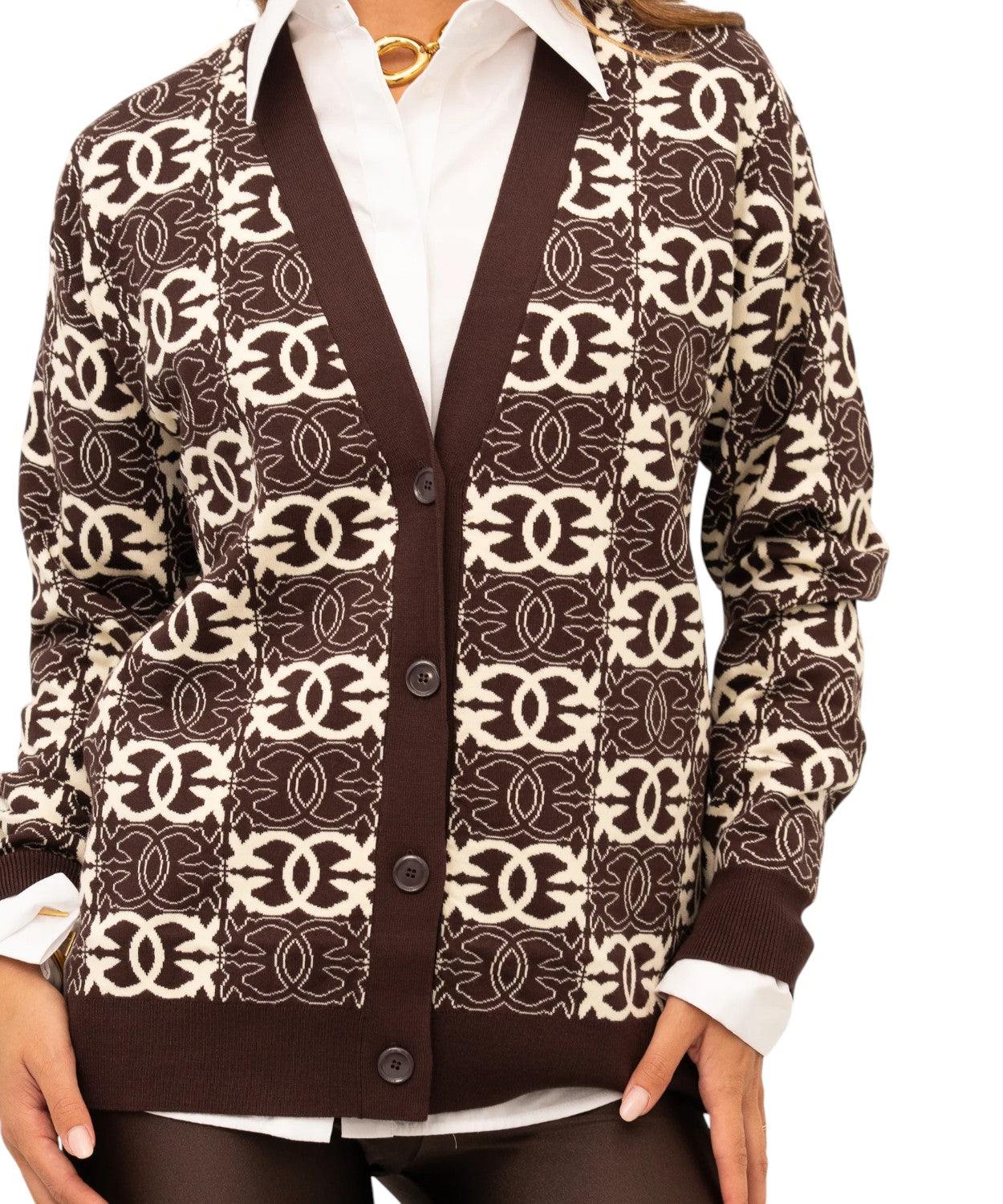Cardigan Donna Jacquard Pinko