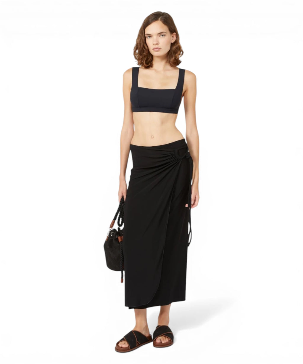 MAX MARA Jupe midi portefeuille en jersey de viscose