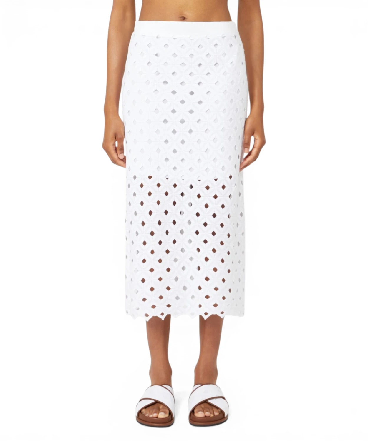 MAX MARA Jupe Tubino Midi Femme en Jersey Macramé