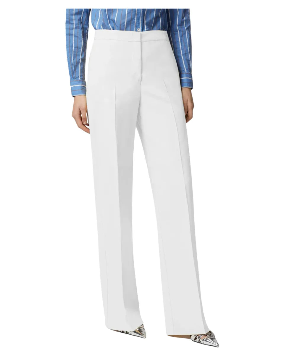 Pantaloni in Lino Stretch con Pieghe e Tasche-Pinko-Pantaloni-Vittorio Citro Boutique