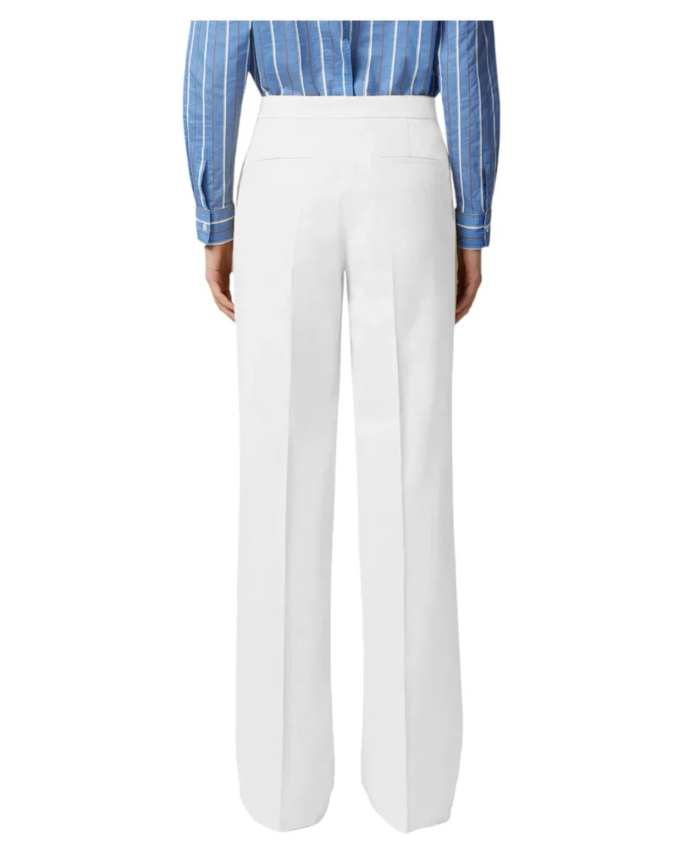 Pantaloni in Lino Stretch con Pieghe e Tasche-Pinko-Pantaloni-Vittorio Citro Boutique