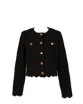 Cardigan Nero con Bottoni Oro-Twinset-Giacche-Vittorio Citro Boutique
