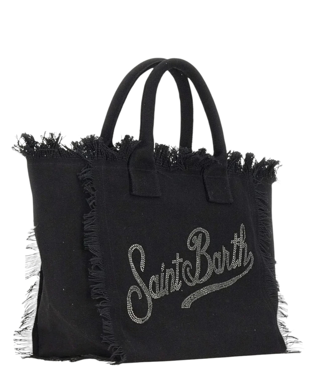 MC2 Saint Barth Sac Vanity en toile avec logo strass