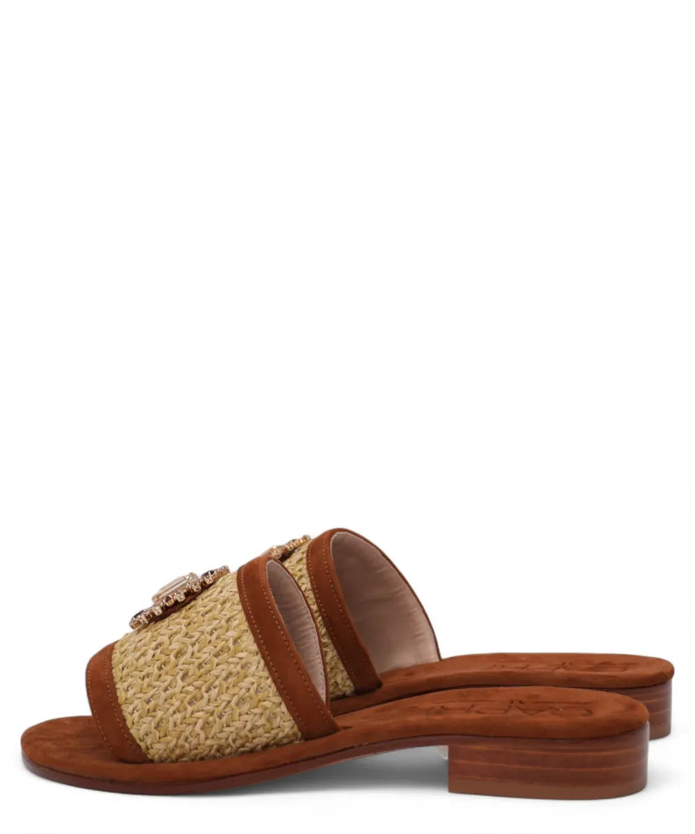 Pantofolina Caprese in Raffia Intrecciata-Capri Vittorio Citro-Ciabatte-Vittorio Citro Boutique